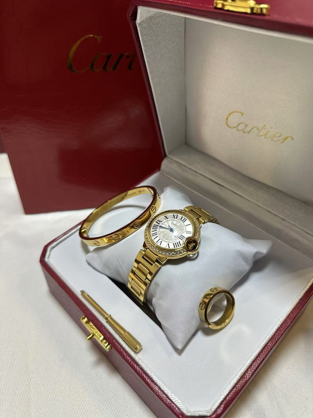 LOVE BRACELET + LOVE RING + 33MM BALLON BLEU WATCH