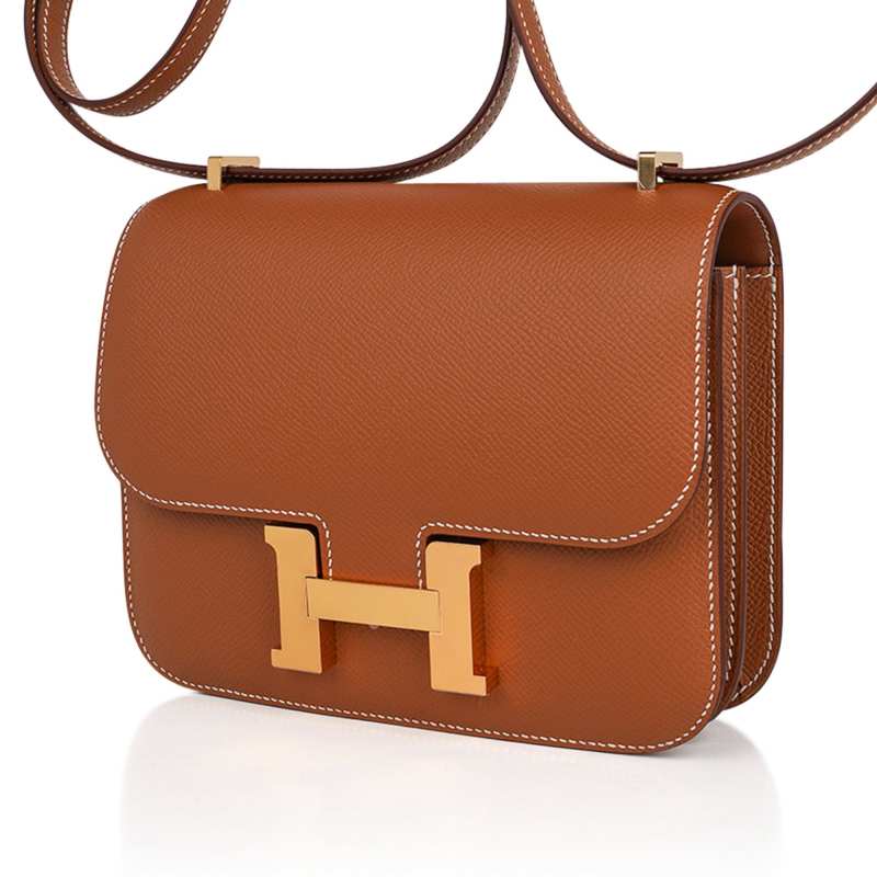 Constance 18 Mini Bag Gold w/ Gold Hardware Epsom Leather