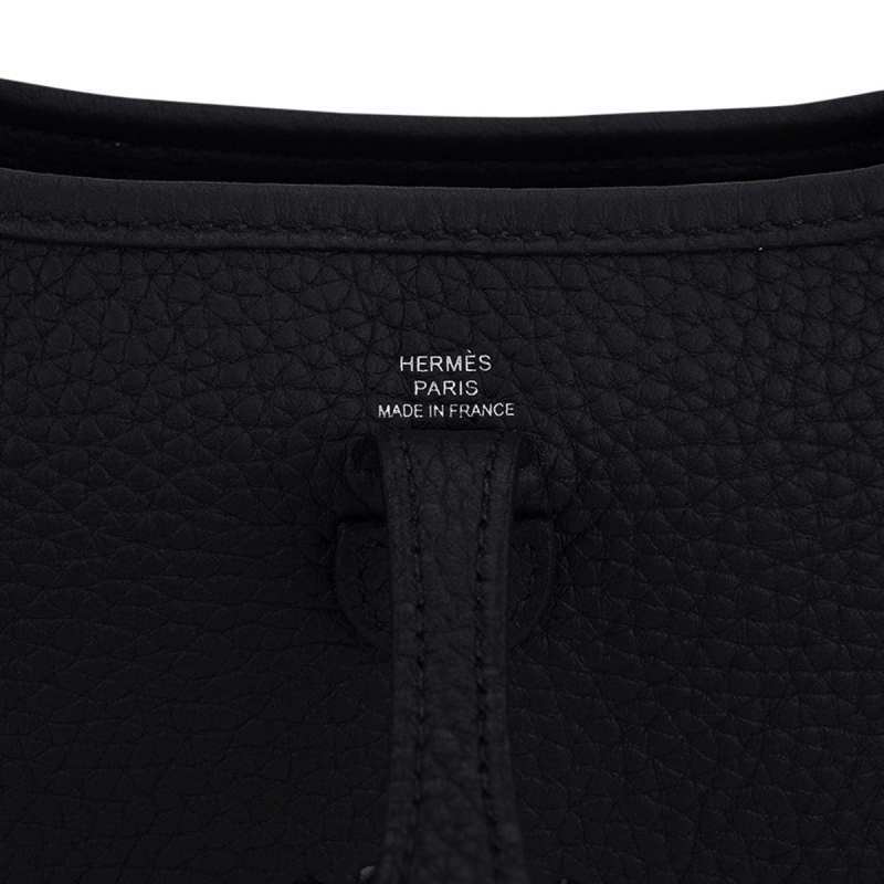 Mini Evelyne TPM Bag Black Clemence Leather with Palladium Hardware