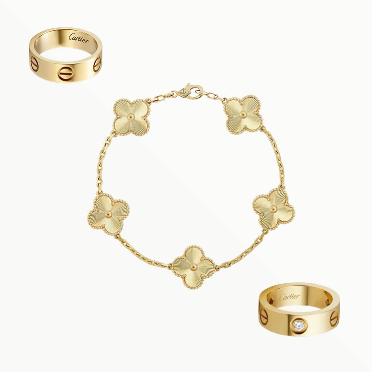 3‑Piece Set Yellow Gold Jewelry & Diamonds