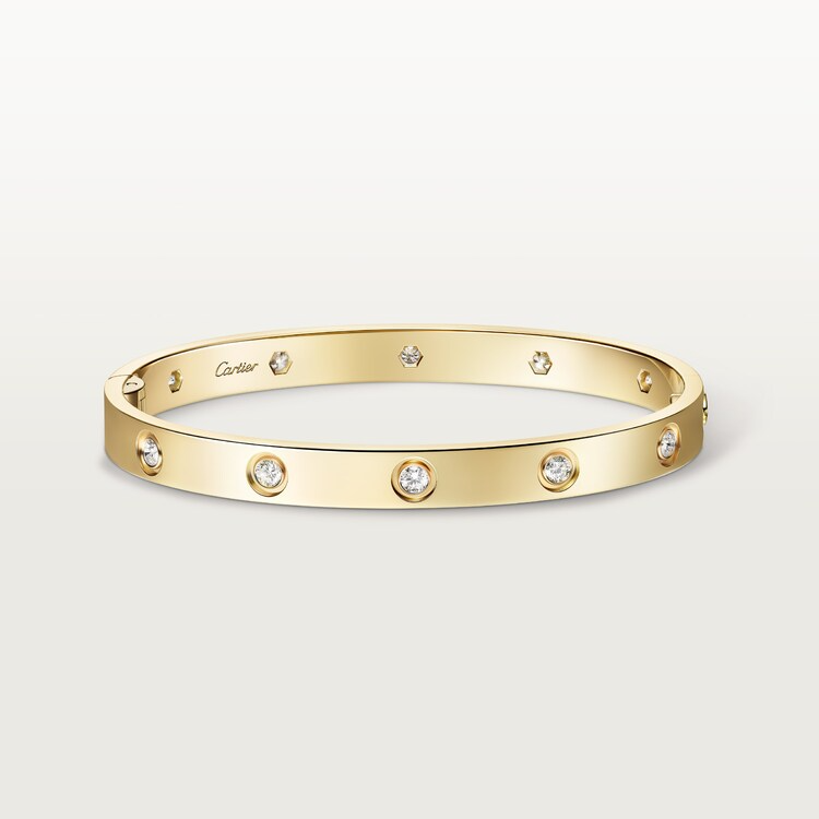 3‑Piece Carthttier Stack – Love, Yellow Gold & Diamonds