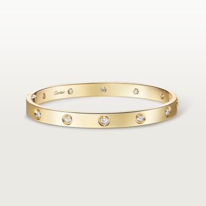 3‑Piece Carthttier Stack – Love, Yellow Gold & Diamonds