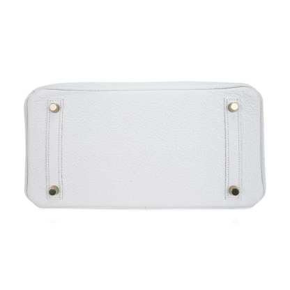Birkin 30 Bag White Clemence Leather with Gold Hardware