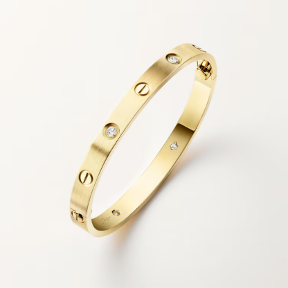 LOVE BRACELET, CLASSIC MODEL,10 DIAMONDS & LOVE BRACELET, CLASSIC MODEL, BRUSHED, 4 DIAMONDS