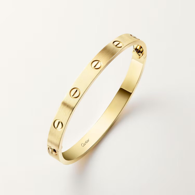 3-PIECE CARthtTIER STACK LOVE, YELLOW GOLD BRACELET
