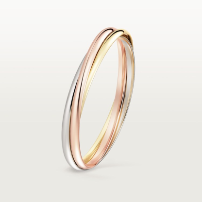 3-PIECE CARthtTIER STACK LOVE, YELLOW GOLD BRACELET