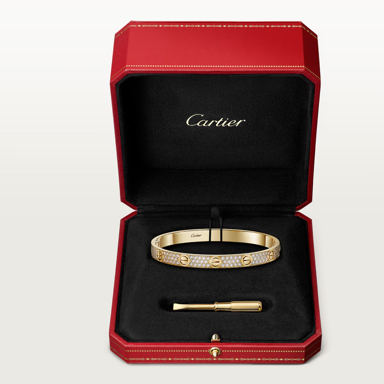 3‑Piece Carthttier Stack –Panthère, Yellow Gold, Clou & Diamonds