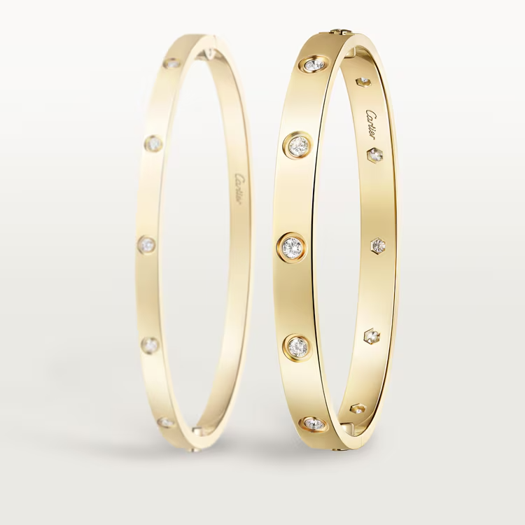 LOVE BRACELET, CLASSIC MODEL,10 DIAMONDS & LOVE BRACELET, CLASSIC MODEL, BRUSHED, 4 DIAMONDS