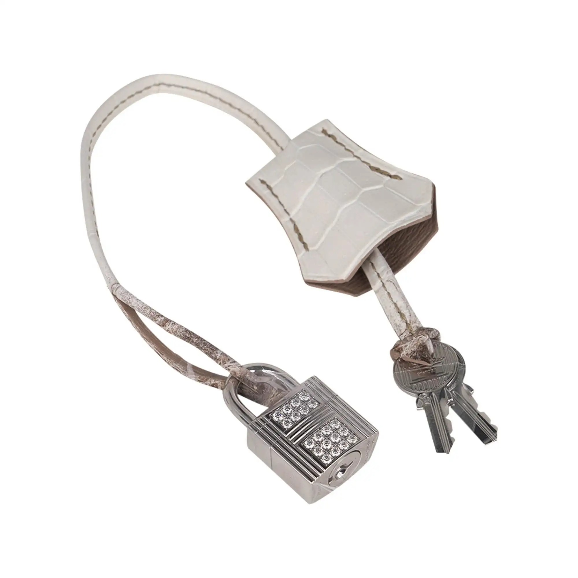 Herthtmes Birkin 30 Bag Diamond Himalaya Blanc Matte Niloticus Crocodile with 18k White Gold Hardware