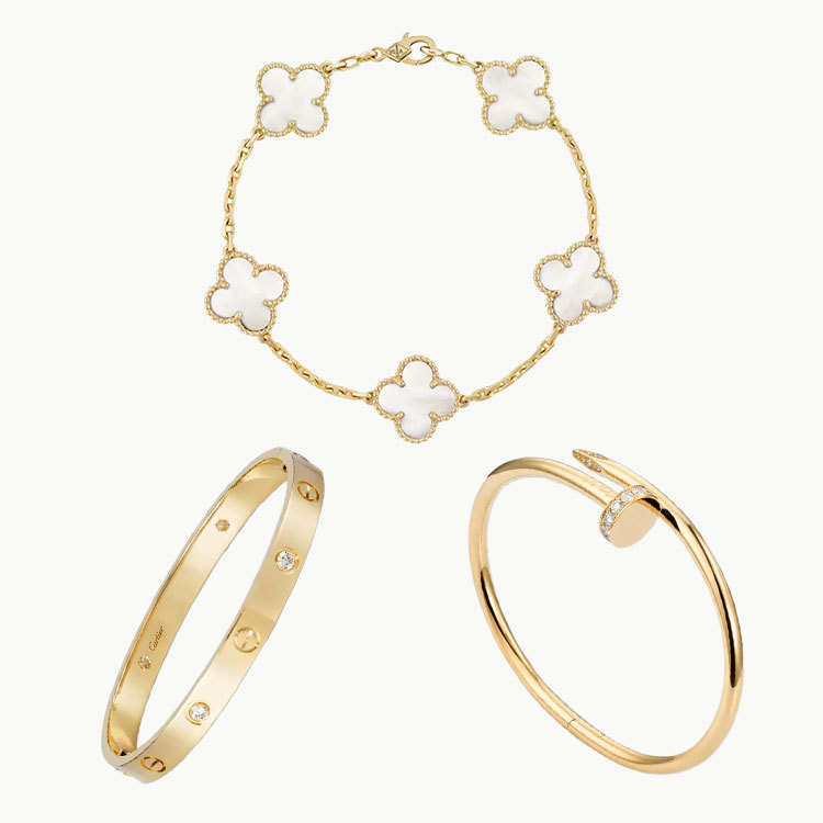 3‑Piece Icon Stack – Love Bracelet, Clou & Clover