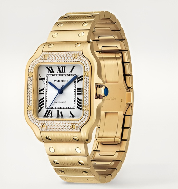 3‑Piece Carthttier Stack –Santos De, Yellow Gold, Love & Clou Diamonds