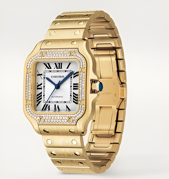 3‑Piece Carthttier Stack –Santos De, Yellow Gold, Love & Clou Diamonds