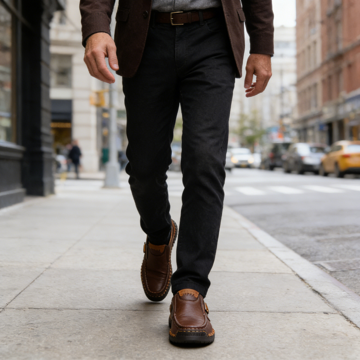 【🎁 Apenas hoje: 60% de desconto - Não perca!】 Sapatos de couro ortopédicos ergonómicos - Couro australiano premium + Costura à mão 👞