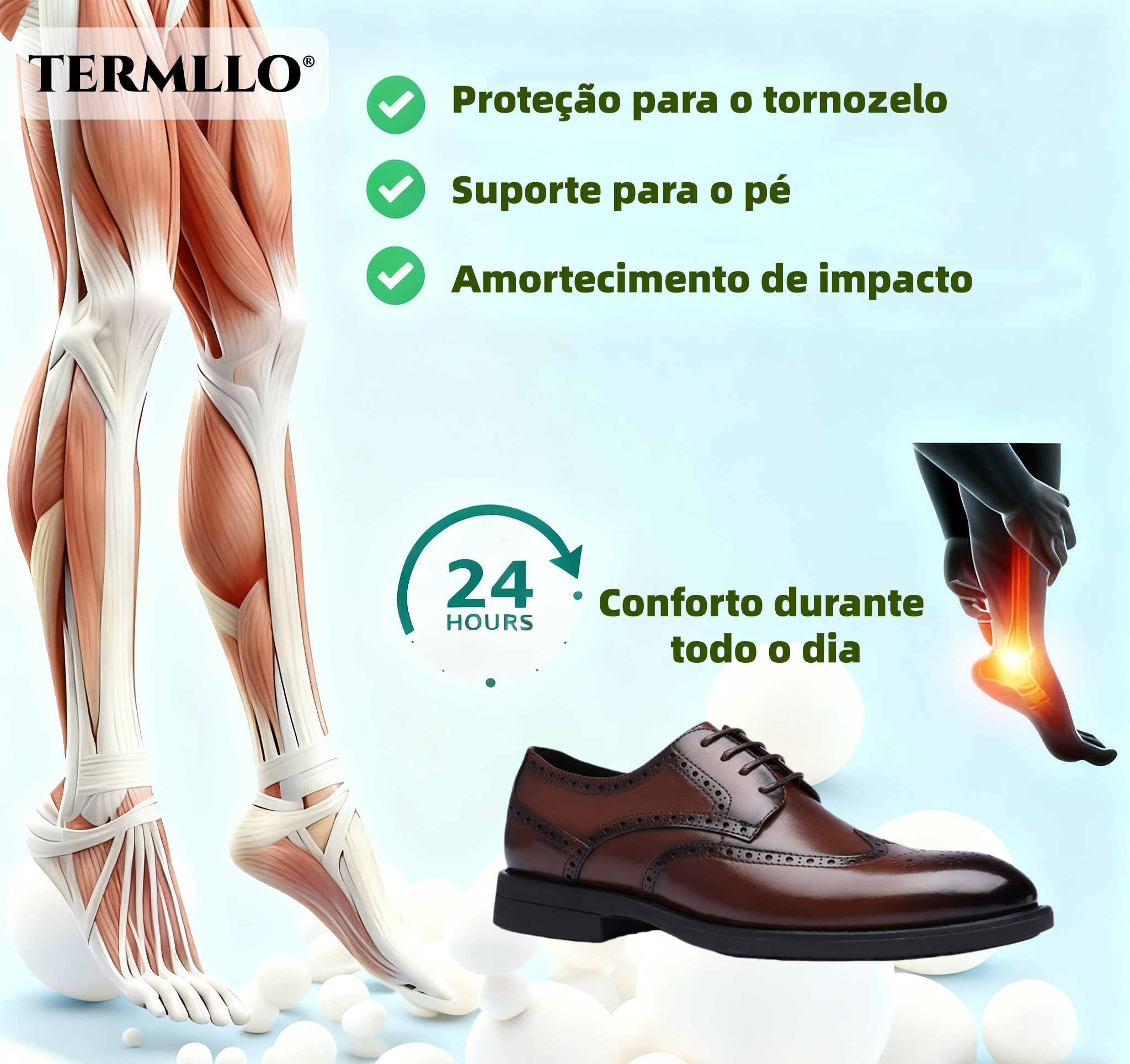 【🎁 Apenas hoje: 60% de desconto - Não perca!】 Sapatos de couro ortopédicos ergonómicos - Couro australiano premium + Costura à mão 👞