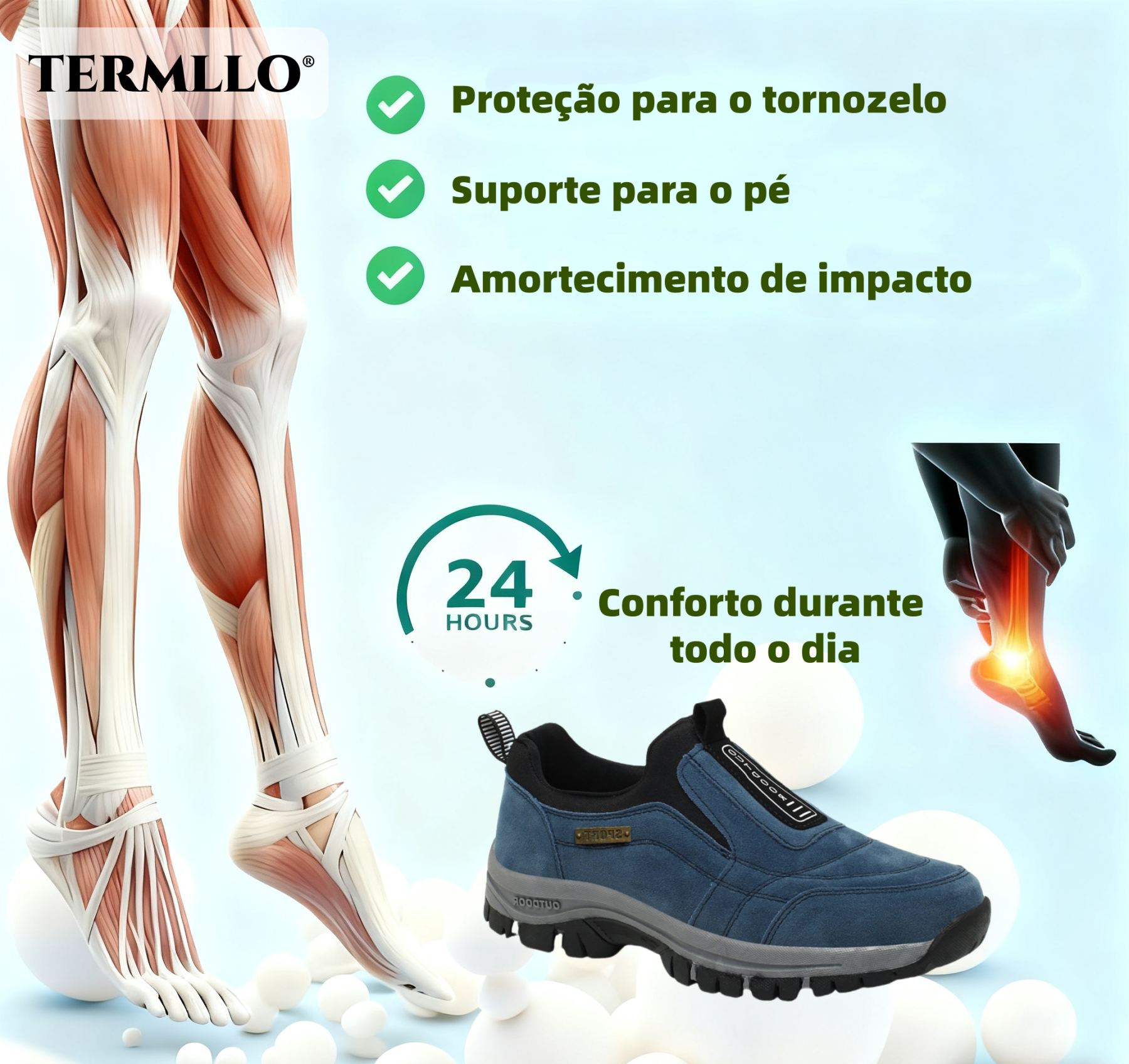 (🔥60% de desconto hoje - não perca!) ⏰Sapatilha desportiva ortopédica ergonómica, suave e confortável✅ (suporte para o arco do pé para aliviar o desconforto)