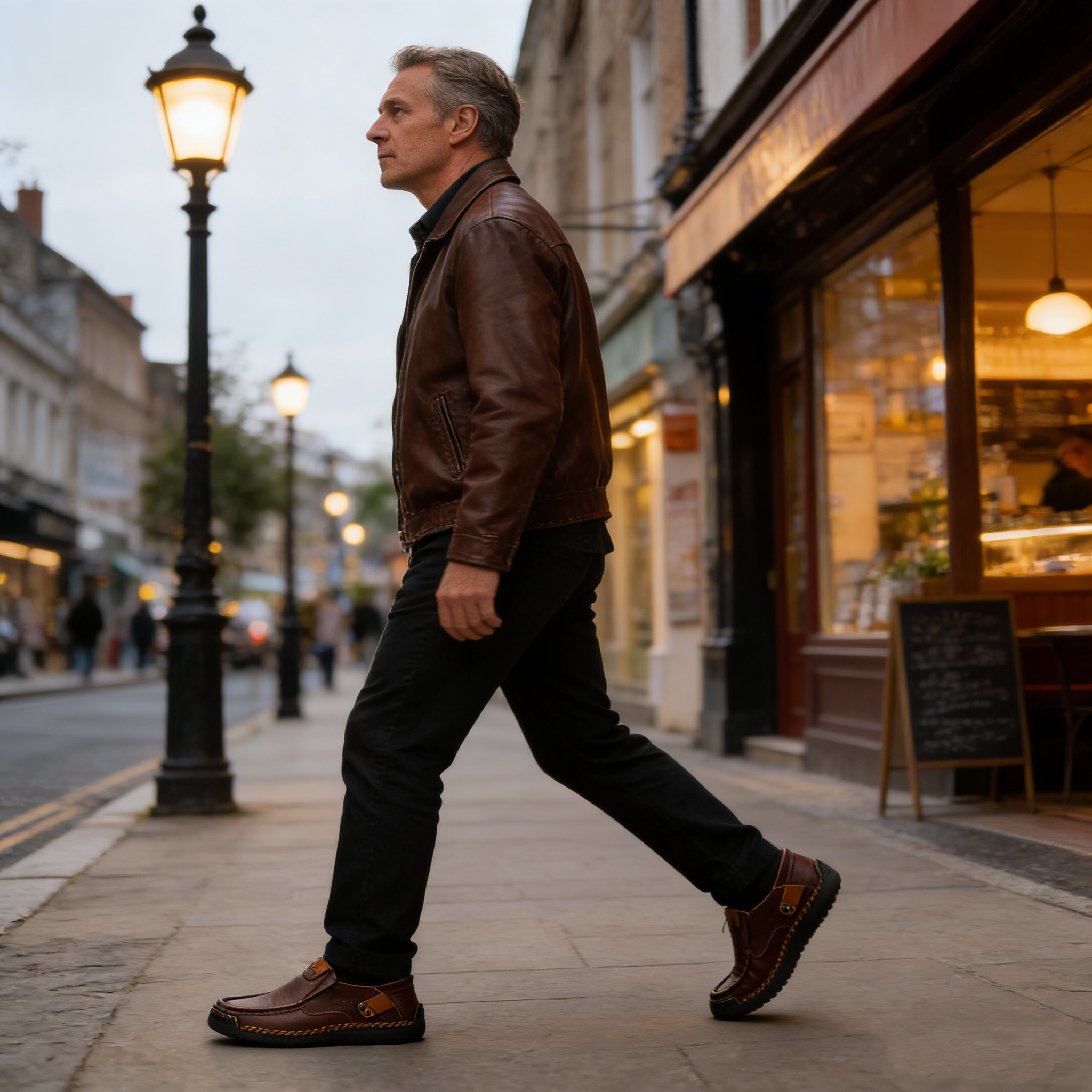 【🎁 Apenas hoje: 60% de desconto - Não perca!】 Sapatos de couro ortopédicos ergonómicos - Couro australiano premium + Costura à mão 👞