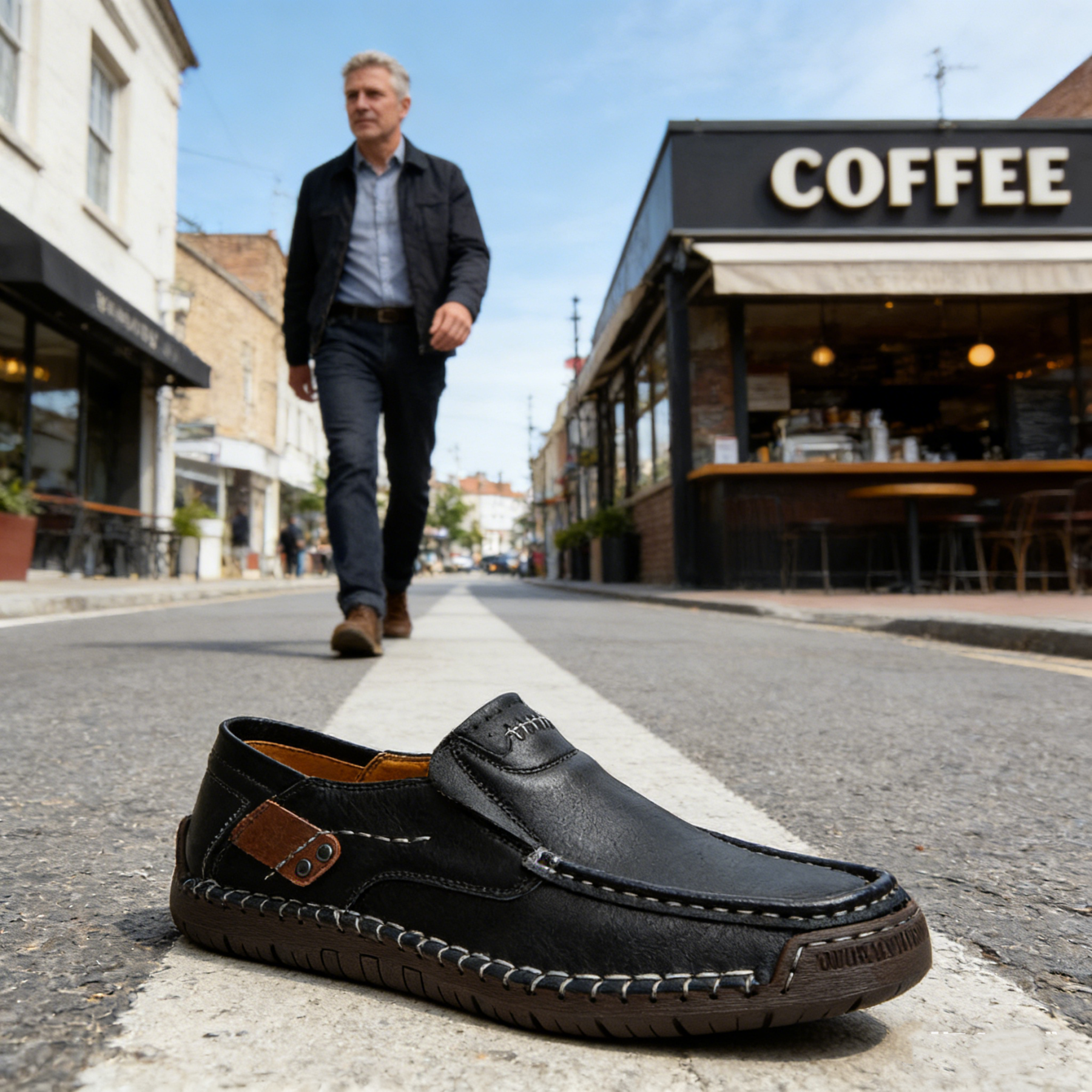 【🎁 Apenas hoje: 60% de desconto - Não perca!】 Sapatos de couro ortopédicos ergonómicos - Couro australiano premium + Costura à mão 👞