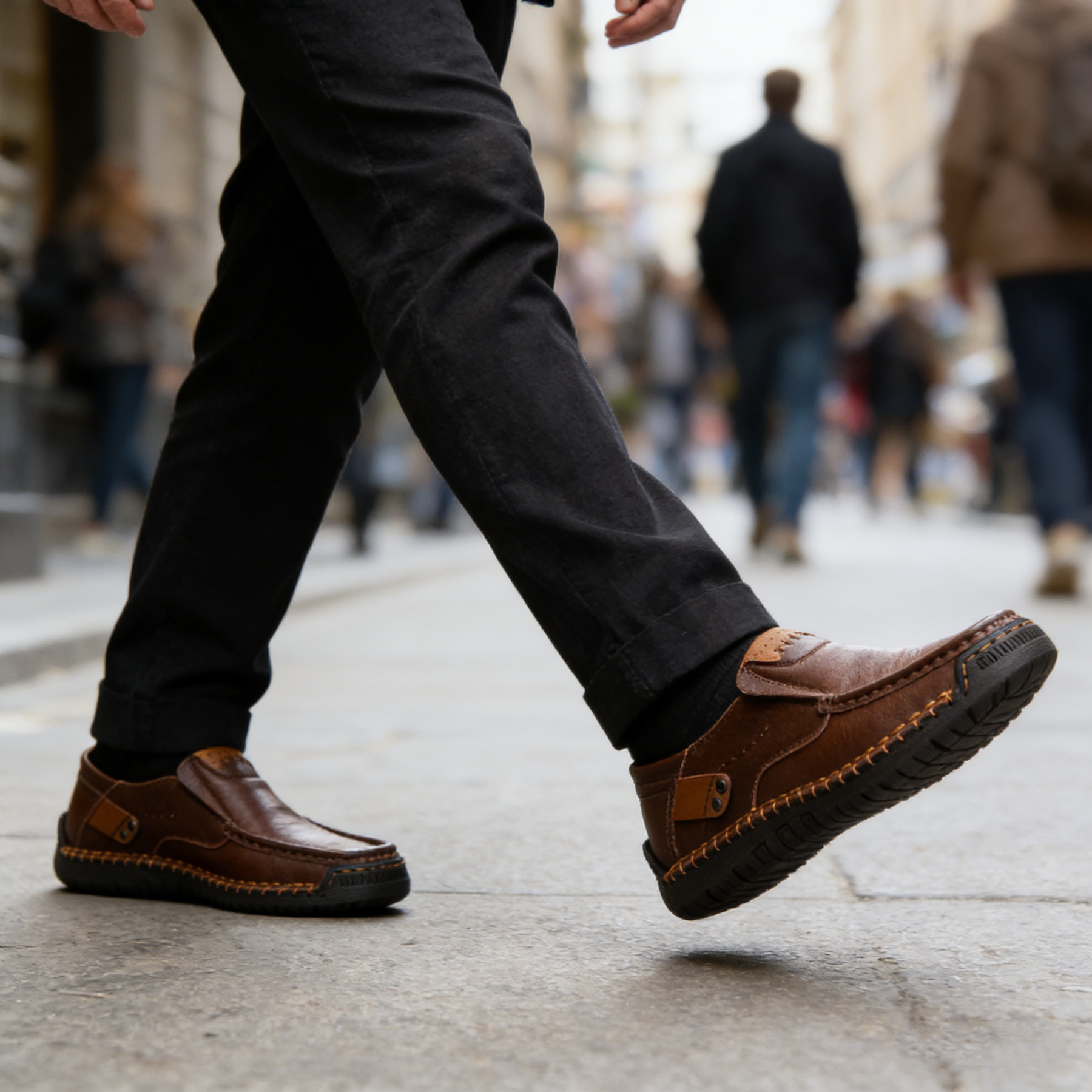 【🎁 Apenas hoje: 60% de desconto - Não perca!】 Sapatos de couro ortopédicos ergonómicos - Couro australiano premium + Costura à mão 👞