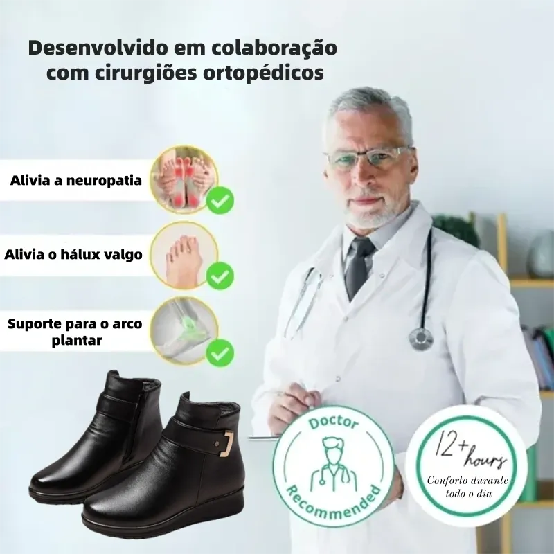 (🔥40% de desconto hoje - não perca!)⏰ - Botas de couro vintage macias, confortáveis ​​e quentes ✅ (com suporte para o arco do pé - para aliviar o desconforto)