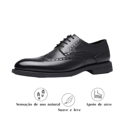 【🎁 Apenas hoje: 60% de desconto - Não perca!】 Sapatos de couro ortopédicos ergonómicos - Couro australiano premium + Costura à mão 👞