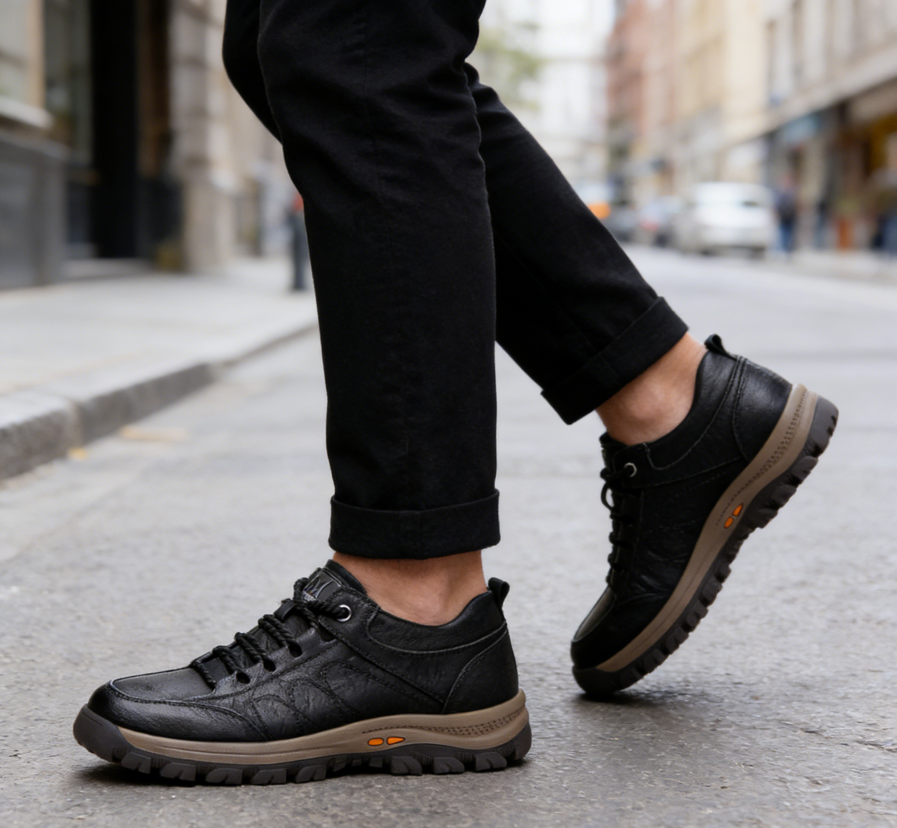 【🎁 Apenas hoje: 60% de desconto - Não perca!】 Sapatos de couro ortopédicos ergonómicos - Couro australiano premium + Costura à mão 👞