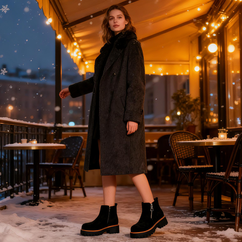 (🔥50% de desconto hoje - não perca!)⏰ - Botins para mulher em pele macia e confortável - Design ergonómico (mantendo-o confortável durante todo o dia)