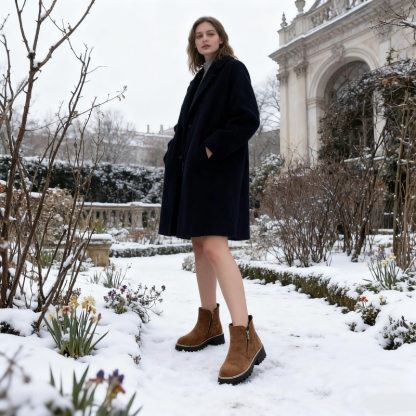 (🔥50% de desconto hoje - não perca!)⏰ - Botins para mulher em pele macia e confortável - Design ergonómico (mantendo-o confortável durante todo o dia)