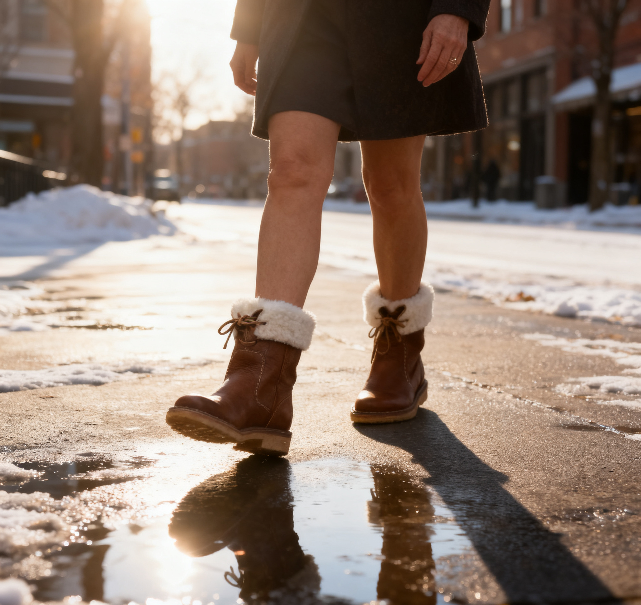 (🔥60% de desconto hoje - não perca!)⏰ - Botas vintage de pele de carneiro macias, confortáveis ​​e quentes ✅(com suporte para o arco do pé - para aliviar o desconforto)