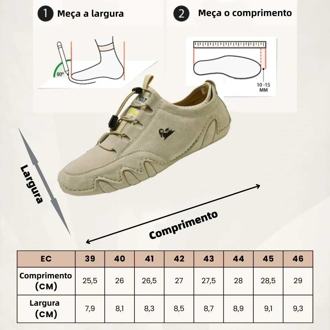 【🎁 Apenas hoje: 60% de desconto - Não perca!】 Sapatos de couro ortopédicos ergonómicos - Couro australiano premium + Costura à mão 👞
