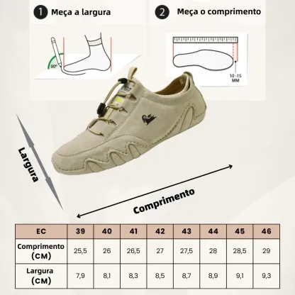 【🎁 Apenas hoje: 60% de desconto - Não perca!】 Sapatos de couro ortopédicos ergonómicos - Couro australiano premium + Costura à mão 👞