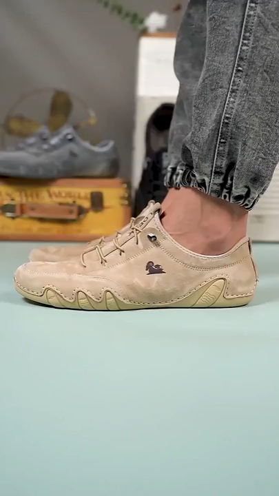 【🎁 Apenas hoje: 60% de desconto - Não perca!】 Sapatos de couro ortopédicos ergonómicos - Couro australiano premium + Costura à mão 👞