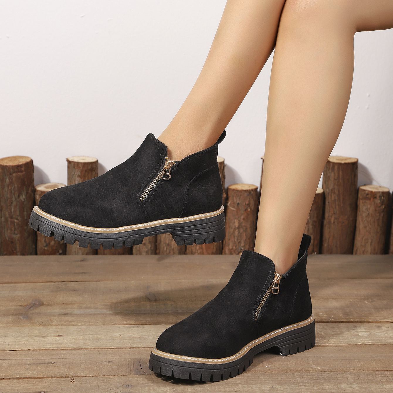 (🔥50% de desconto hoje - não perca!)⏰ - Botins para mulher em pele macia e confortável - Design ergonómico (mantendo-o confortável durante todo o dia)