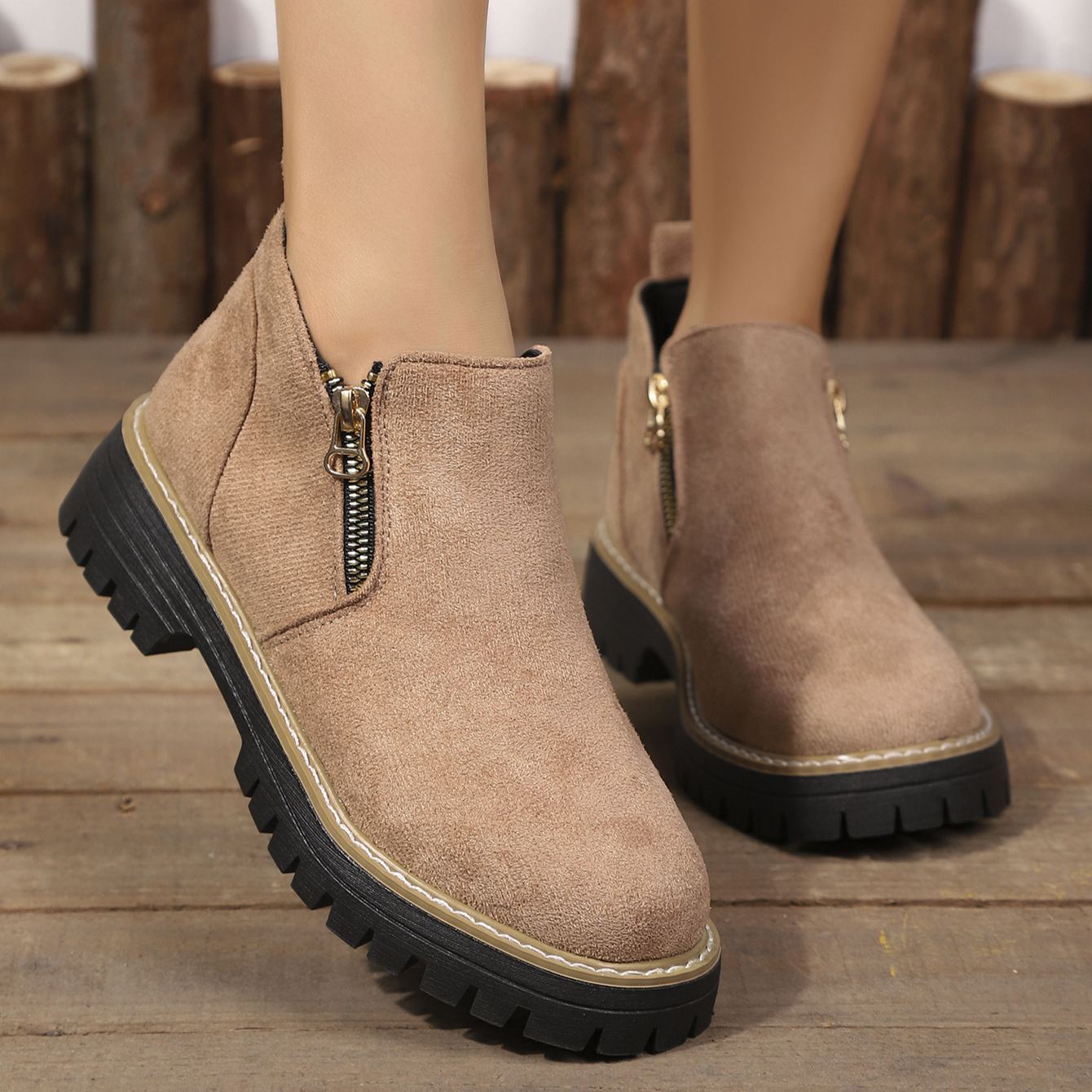 (🔥50% de desconto hoje - não perca!)⏰ - Botins para mulher em pele macia e confortável - Design ergonómico (mantendo-o confortável durante todo o dia)