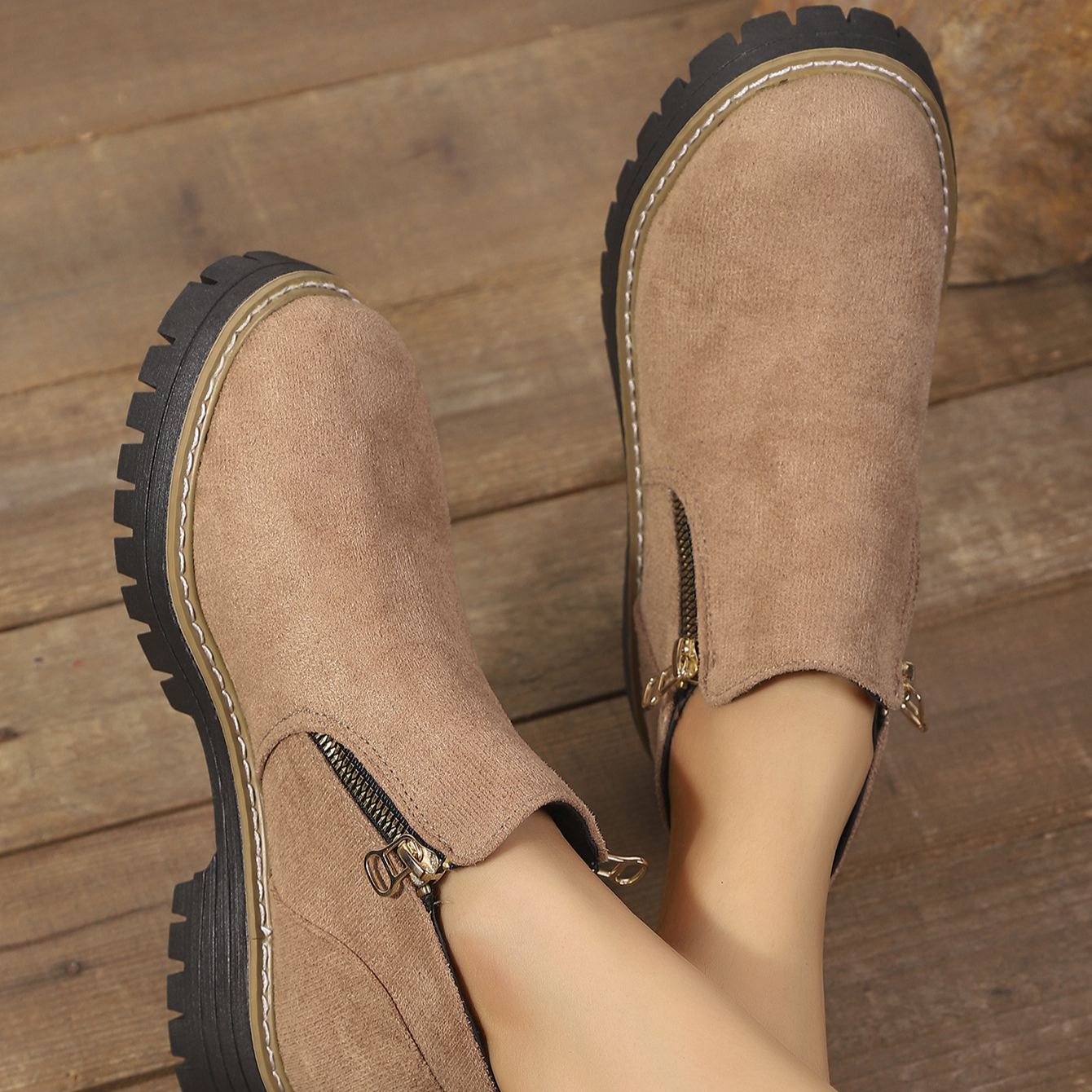 (🔥50% de desconto hoje - não perca!)⏰ - Botins para mulher em pele macia e confortável - Design ergonómico (mantendo-o confortável durante todo o dia)