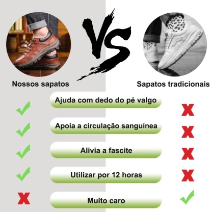 【🎁 Apenas hoje: 60% de desconto - Não perca!】 Sapatos de couro ortopédicos ergonómicos - Couro australiano premium + Costura à mão 👞
