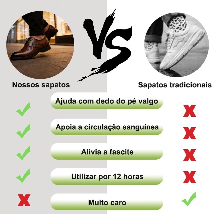 【🎁 Apenas hoje: 60% de desconto - Não perca!】 Sapatos de couro ortopédicos ergonómicos - Couro australiano premium + Costura à mão 👞