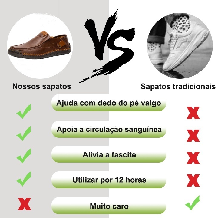 【🎁 Apenas hoje: 60% de desconto - Não perca!】 Sapatos de couro ortopédicos ergonómicos - Couro australiano premium + Costura à mão 👞