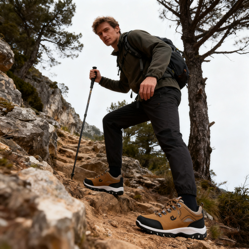 (🔥50% de desconto hoje - não perca!) ⏰- Botas de caminhada em pele macia e confortável - design ergonómico (permite caminhar o dia todo sem se cansar)