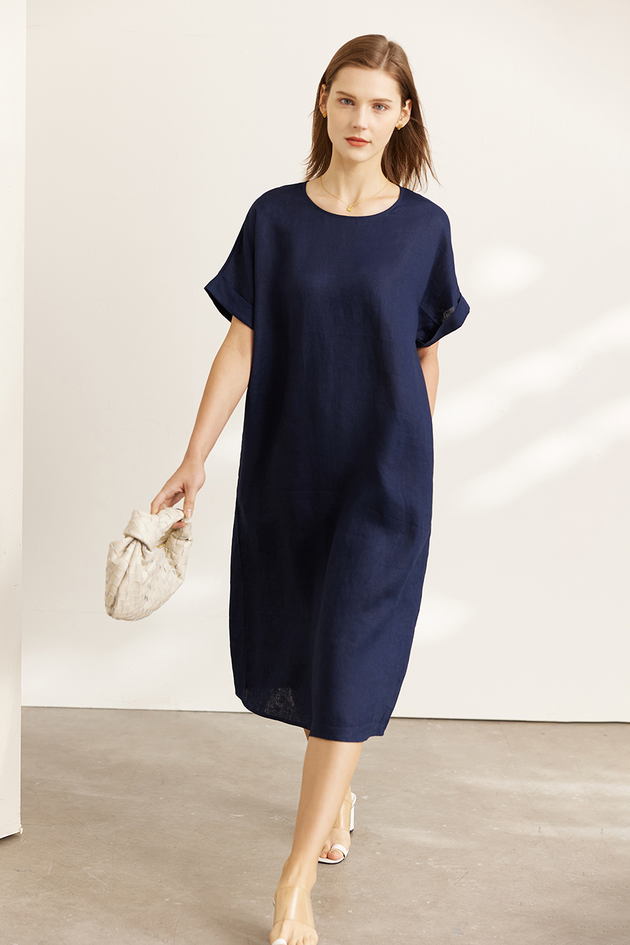 Belted Linen & Ramie Dress