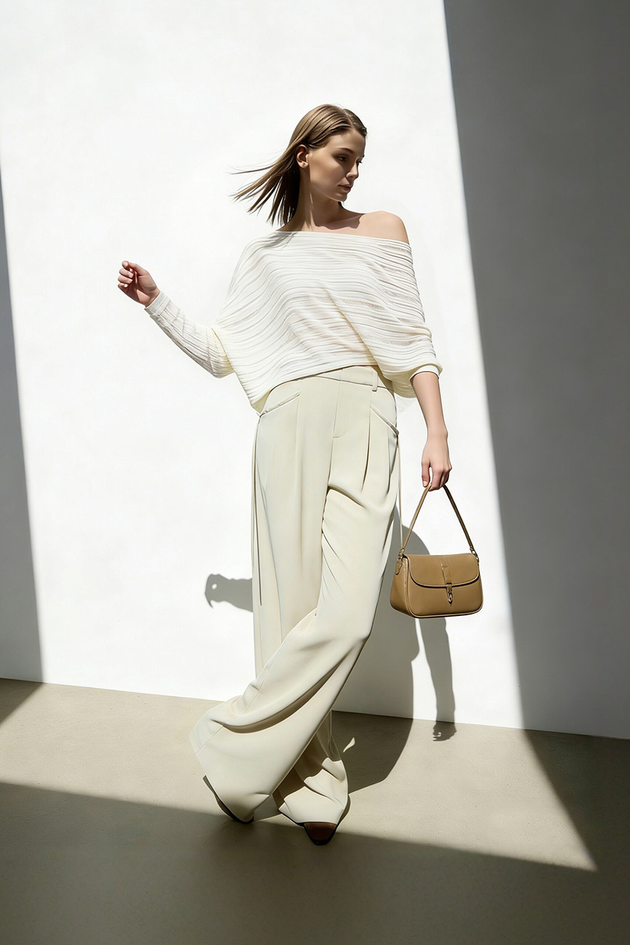 Hollow Stripe Knit Sweater