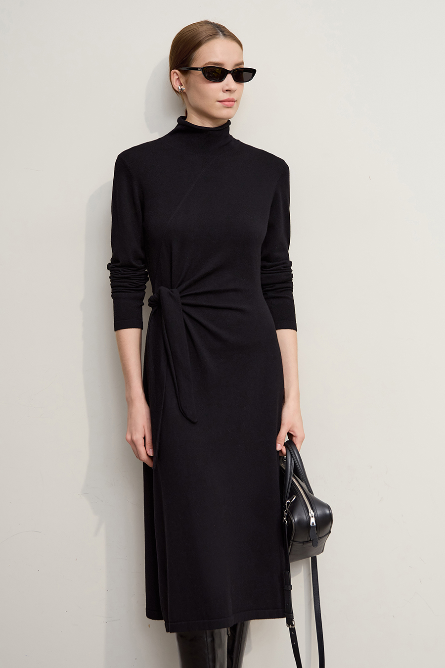 High Neck Tie - Waist Dress|AMII-AMII.com