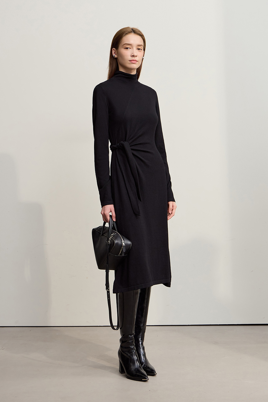 High Neck Tie - Waist Dress|AMII-AMII.com