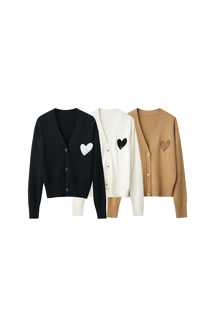 Embroidered V - Neck Knitted Cardigan|AMII-AMII.com