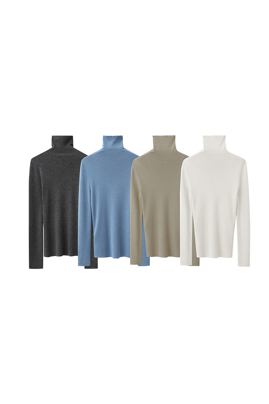 Color - block High Neck Slim Sweater|AMII-AMII.com