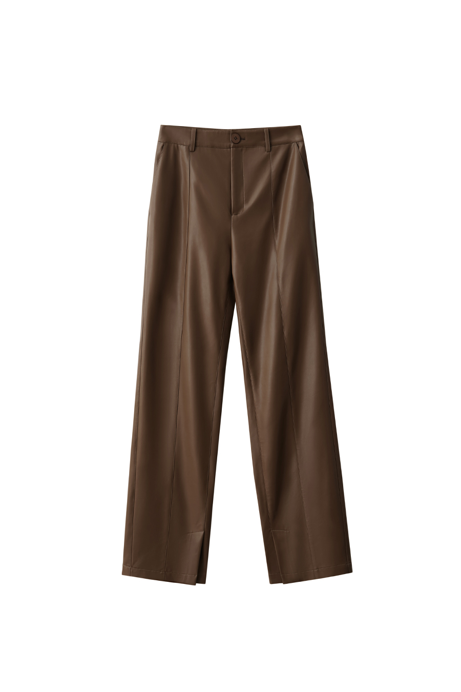Eco - Leather Casual Long Pants|AMII-AMII.com