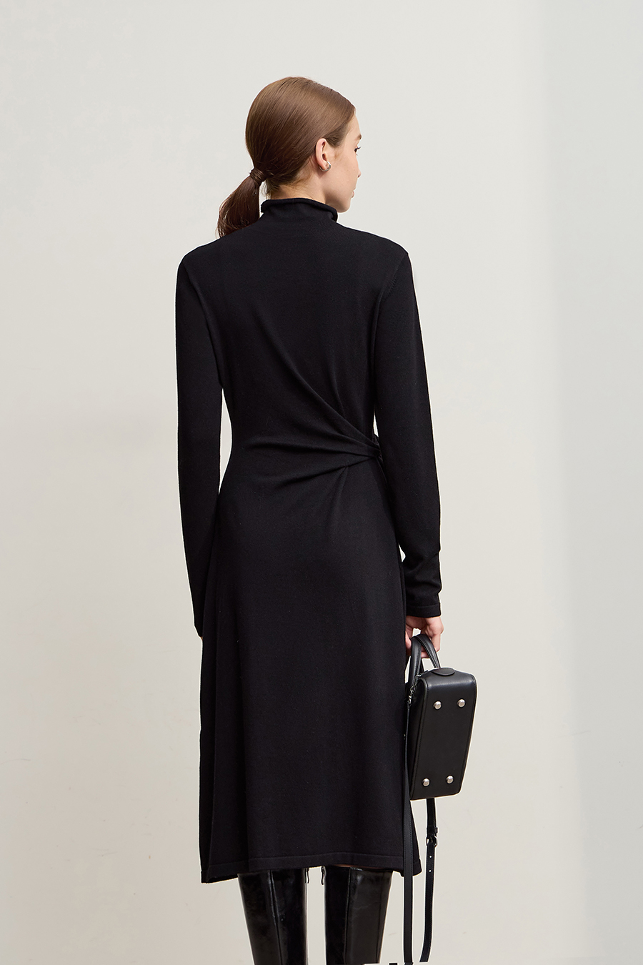 High Neck Tie - Waist Dress|AMII-AMII.com