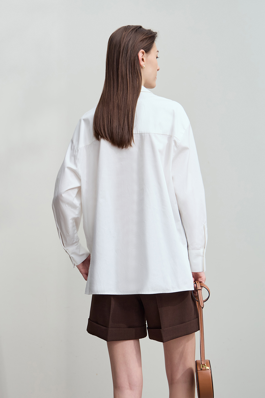 Mid - Length All - Cotton Loose Shirt|AMII-AMII.com