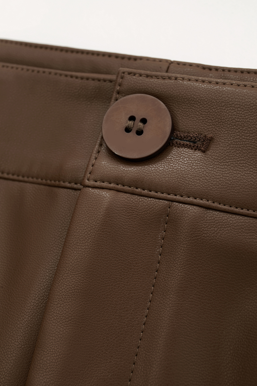 Eco - Leather Casual Long Pants|AMII-AMII.com