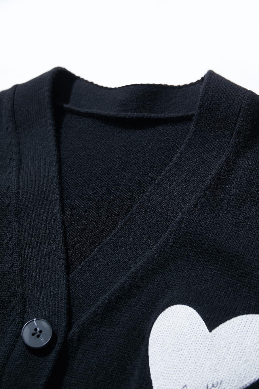 Embroidered V - Neck Knitted Cardigan|AMII-AMII.com