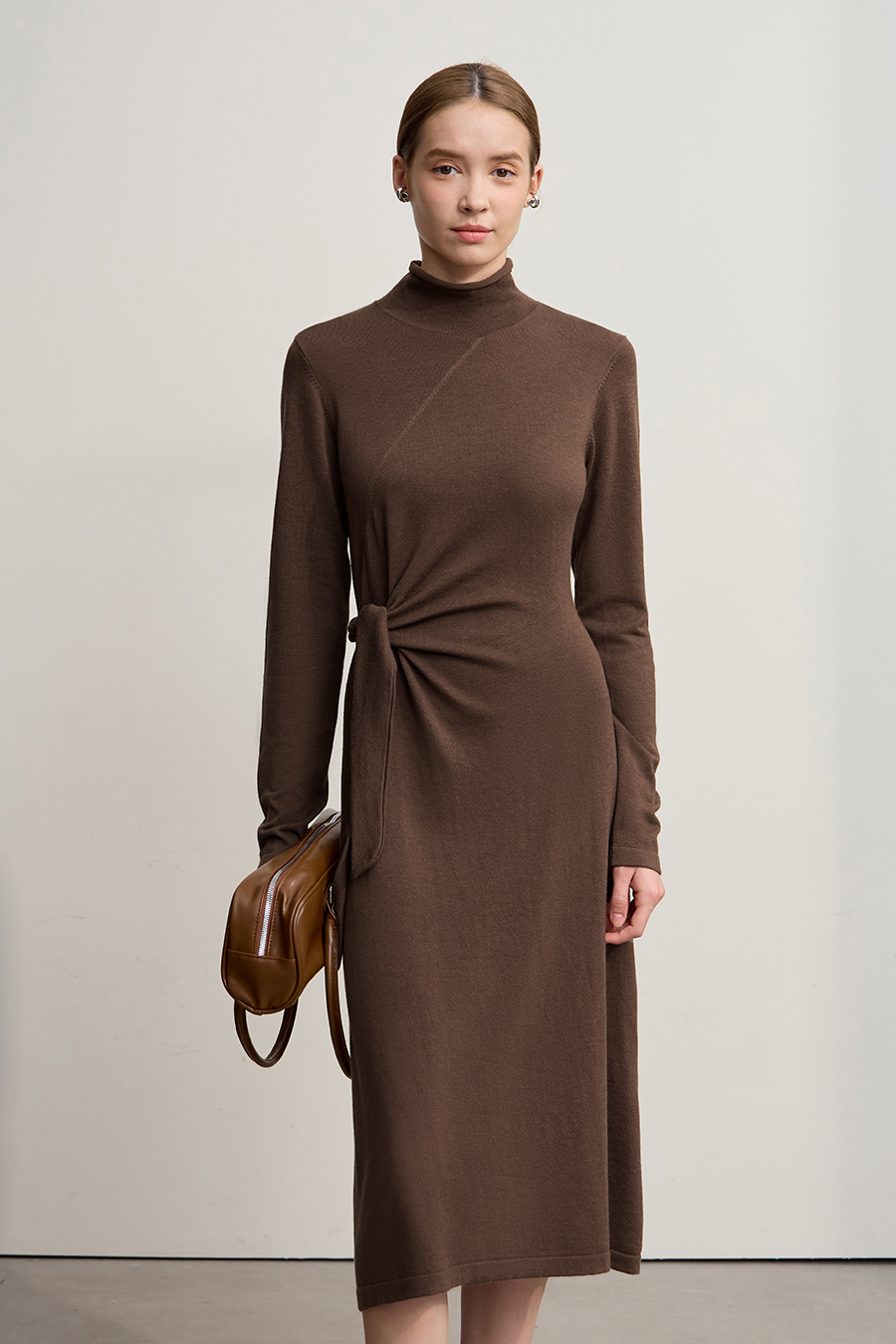 High Neck Tie - Waist Dress|AMII-AMII.com